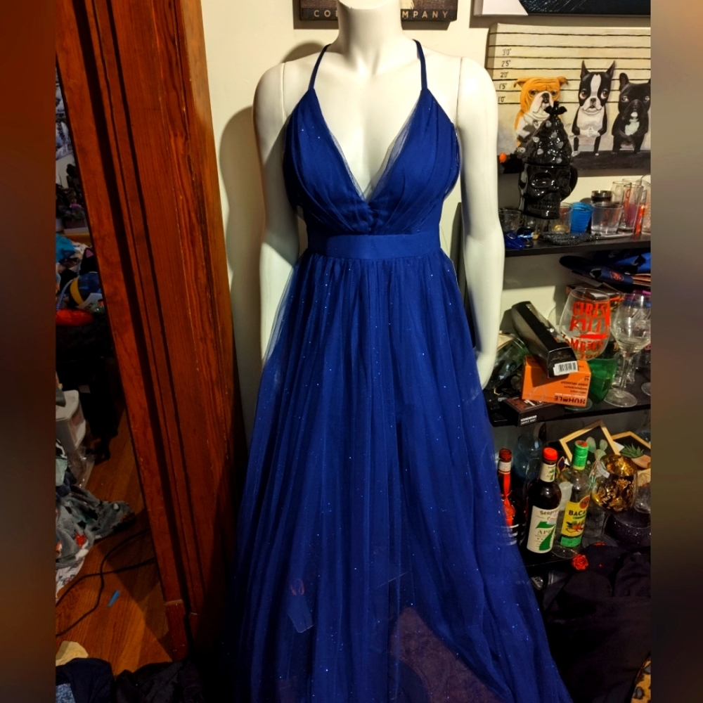 GORGEOUS V-neck Glitter Tulle Ball gown!
